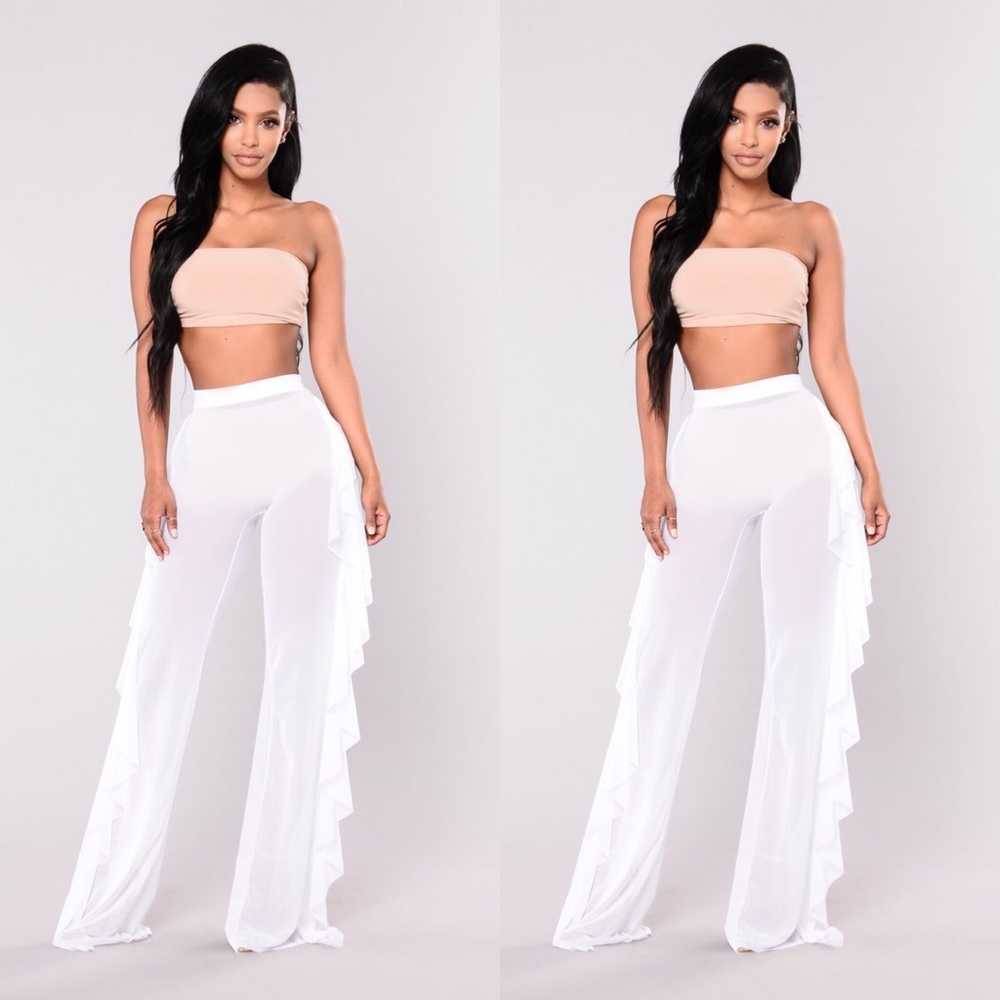 See Through White Cover Up Pant - Picture 2 of 5